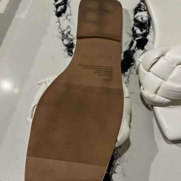 Open Edit White Braided Sandals Open Toe - Picture 2 of 4